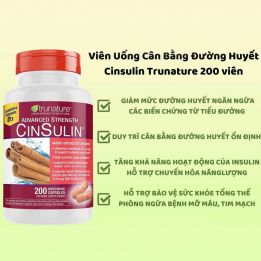 Viên uống Cinsulin Trunature dành cho người mắc bệnh tiểu đường